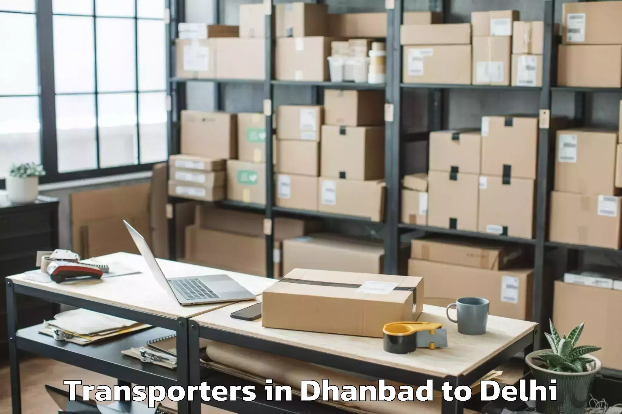 Discover Dhanbad to Flatted Factory Complex Okhla Transporters